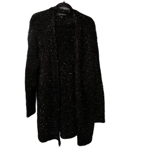 Like New! Lane Bryant Open Front Metallic Eyelash Cardigan, Size 22/24, Black - Picture 5 of 9